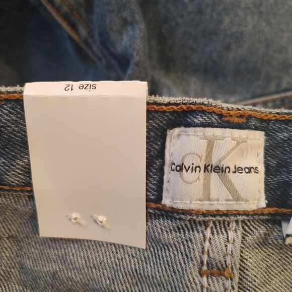 Calvin Klein Jeans Women 12 Double Stone Wash Mom Easy Fit Zipper Fly Straight - Picture 11 of 13